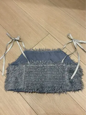 그레이 퍼풍 뷔스티에 리본 포함
