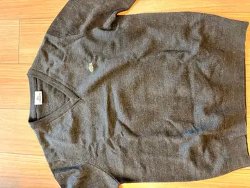 LACOSTE 다크 그레이 V넥 스웨터