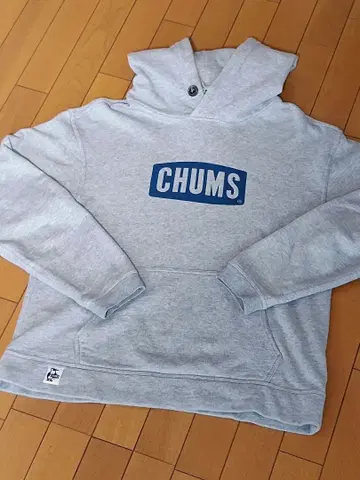 CHUMS 그레이 후드 부착 후드티