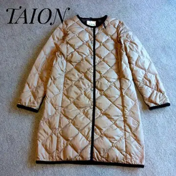 미사용 새상품 TAION 베이지 브라운 다운 코트 M 사이즈