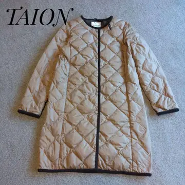 미사용 새상품 TAION 베이지 브라운 다운 코트 M 사이즈