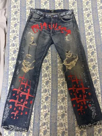 cvtvlist x myne REMAKE BORO DENIM PANTS