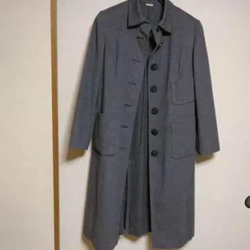 그레이 캐시미어 100% 롱 코트