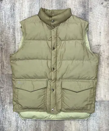 70'S LL Bean 필기체 택 구스 다운 다운 베스트 탄
