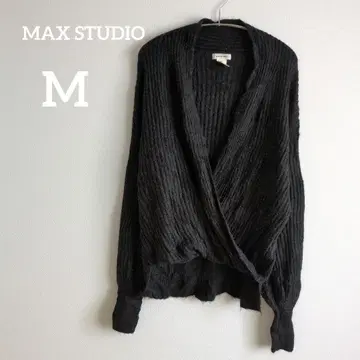 MAX STUDIO [ M ] 블랙 여성용 스웨터 랩 디자인