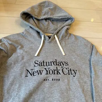 세러데이 뉴욕시티 후드 맨투맨 멜란지 그레이