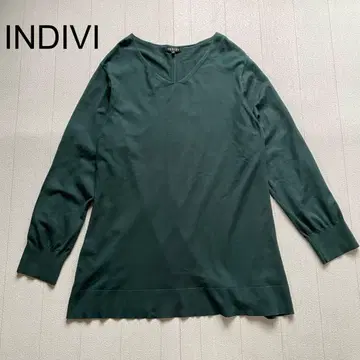 INDIVI 튜닉 니트 풀오버 그린 19호