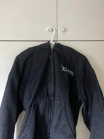 XLARGE 블랙 후드 부착 자켓