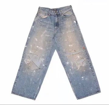 TSY RIPPED WIDE STRAIGHT DENIM