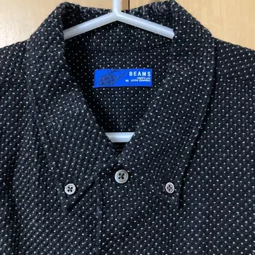 BEAMS 도트 무늬 버튼 다운 셔츠 L