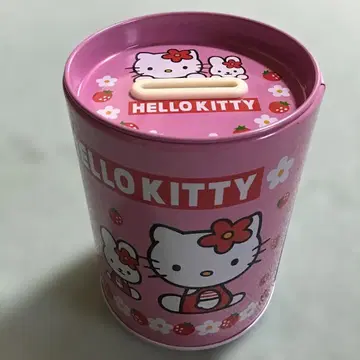 산리오 레트로 캔 저금통 키티 딸기