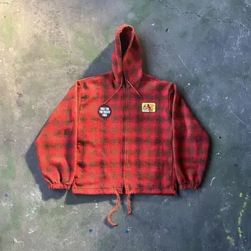 80s 90s 지퍼 후드티 체크 usa제