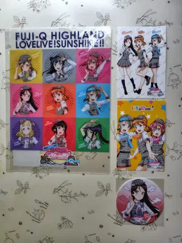 러브 라이브 선샤인 후지큐 콜라보 클리어 파일 엽서 코스터