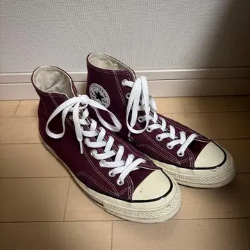 Converse 버건디 하이컷 스니커즈 ct70