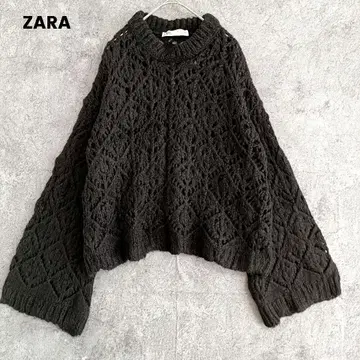 ZARA 자라 레이스 니트 베스트 시스루 빅 루즈 루즈핏 M