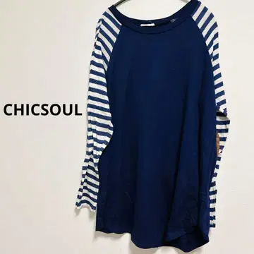 CHICSOUL 네이비 스트라이프 티셔츠 여성용