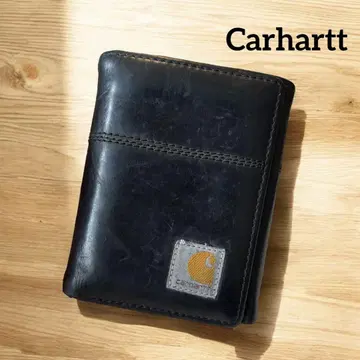 Carhartt 레더 월렛 3단 접이식 지갑 로고 패치 블랙