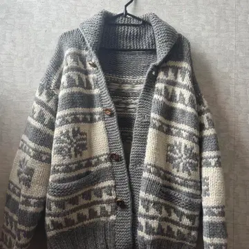 니트 가디건 구제 의류 노르딕 무늬 겨울 아우터