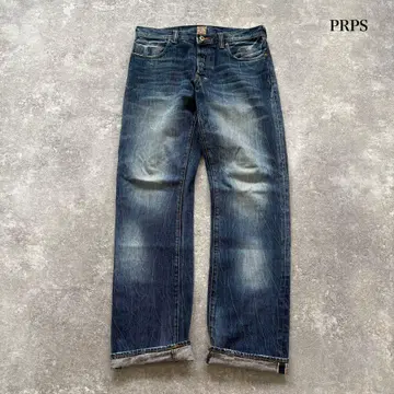 [ Prps ] 피알피에스 유즈드 가공 빨간 귀 데님 팬츠 청바지 32