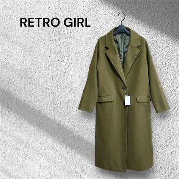[ 새상품 ] RETRO GIRL 올리브 그린 롱 코트 체스터 코트