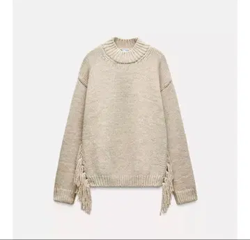 ZARA 베이지 프린지 니트