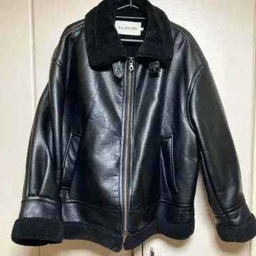 Ray BEAMS 블랙 가죽 아우터