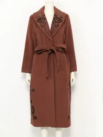 Lily Brown 꽃무늬 아플리케 자수 코트