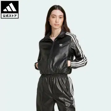 [ 완판템 ] adidas 스트라이프 자켓 블랙 인조 가죽 여성용