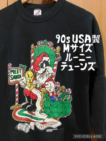 USA 빈티지 맨투맨 루니툰 M 1993 90s 레트로