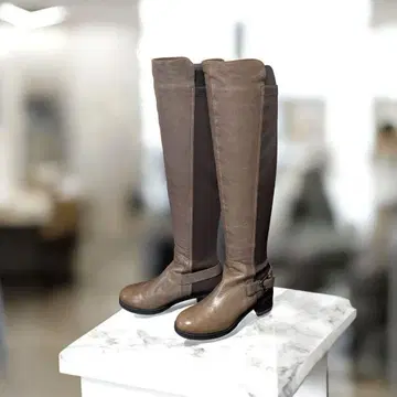 전시품 미사용 스타카토 브라운 롱 부츠 버클 포함