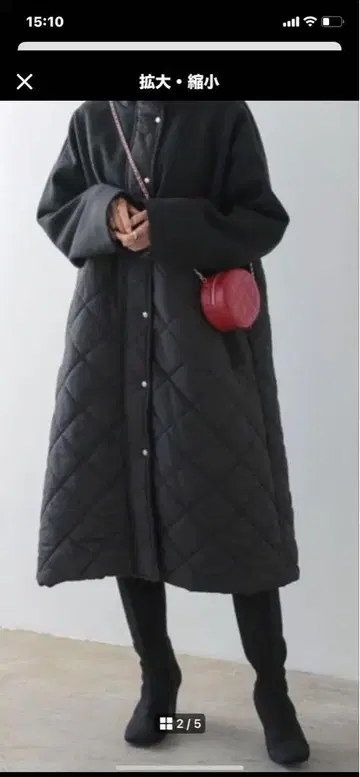 블랙 퀼팅 x 페이크 울 도킹 코트