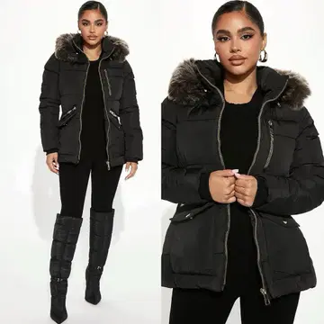 Fashion Nova 퍼 포함 다운 자켓 S