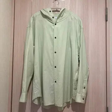 OVERCOAT 후드 부착 셔츠 라이트 그린