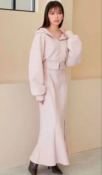 SNIDEL Sustainable 맨투맨 셋업 핑크 0