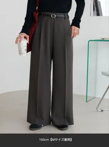 욕심쟁이 2턱 와이드 팬츠