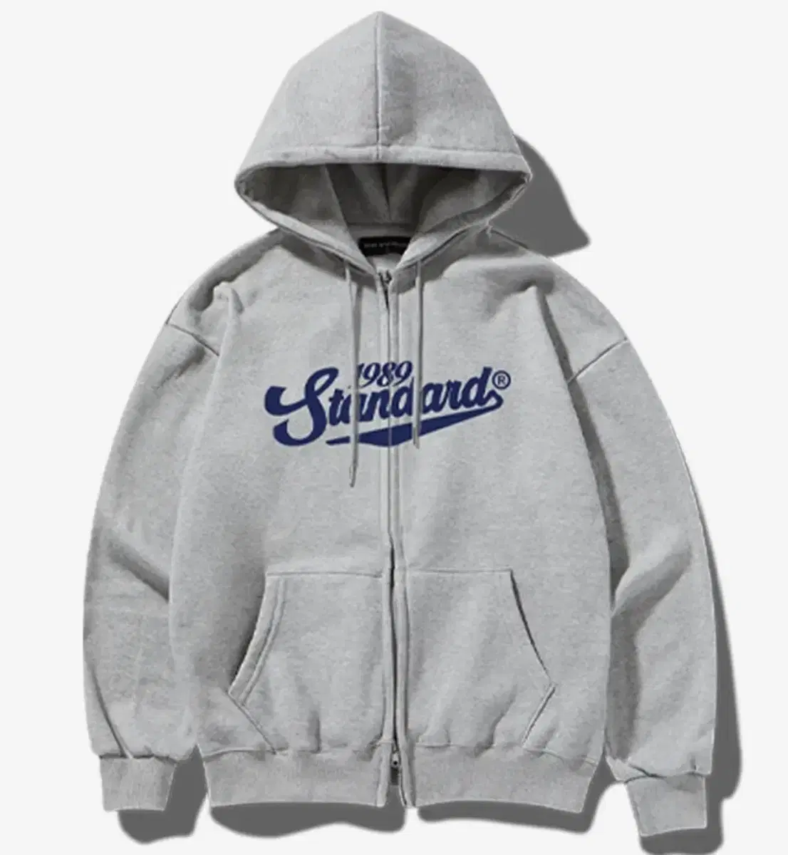 1989 Standard Swing Logo Hooded Zip-up Brushed Gray M