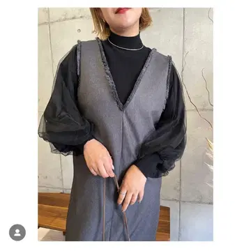 rosiee 프린지 장식 점프수트 차콜 원피스