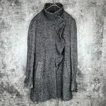 레어 Diane von Furstenberg 트위드 헤링본 코트