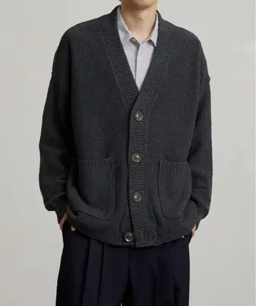 PUBLIC TOKYO 루프 파일 빅 가디건 DARK GREY 사이즈 1