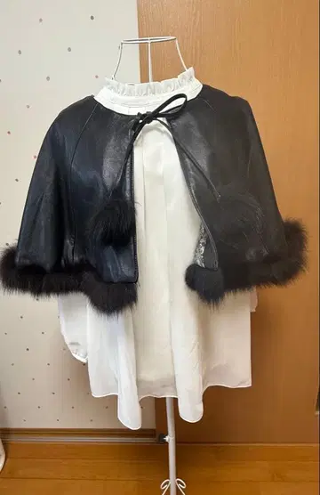 천연 가죽 퍼 케이프