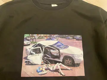 아야나미 레이 에바 아트 프린트 블랙 맨투맨 y2k opium 사고