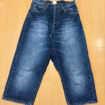 ICHI 다크 블루 사루엘 데님 와이드 팬츠