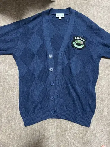 LACOSTE 네이비 V넥 가디건 S