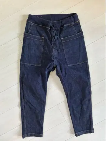 다크 블루 데님 팬츠 허리밴딩