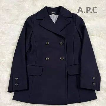 A.P.C. 더블 자켓 울 혼방 네이비 S