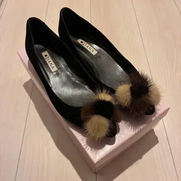 다이애나 퍼 블랙 펌프스 펌프스 오피스 23.5