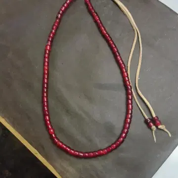 Uru님 화이트하츠비즈 목걸이 50CM