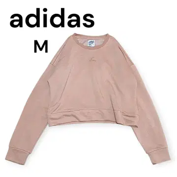 아디다스 크롭 트레이닝복 맨투맨 M 핑크 베이지