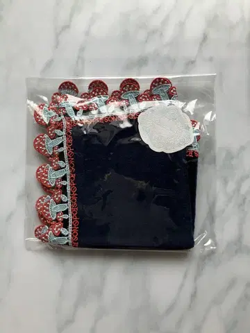 치카자와 레이스 손수건 독버섯 네이비
