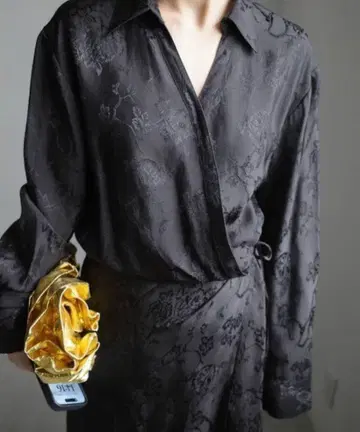 Ameri SATIN JACQUARD FLOWER DRESS